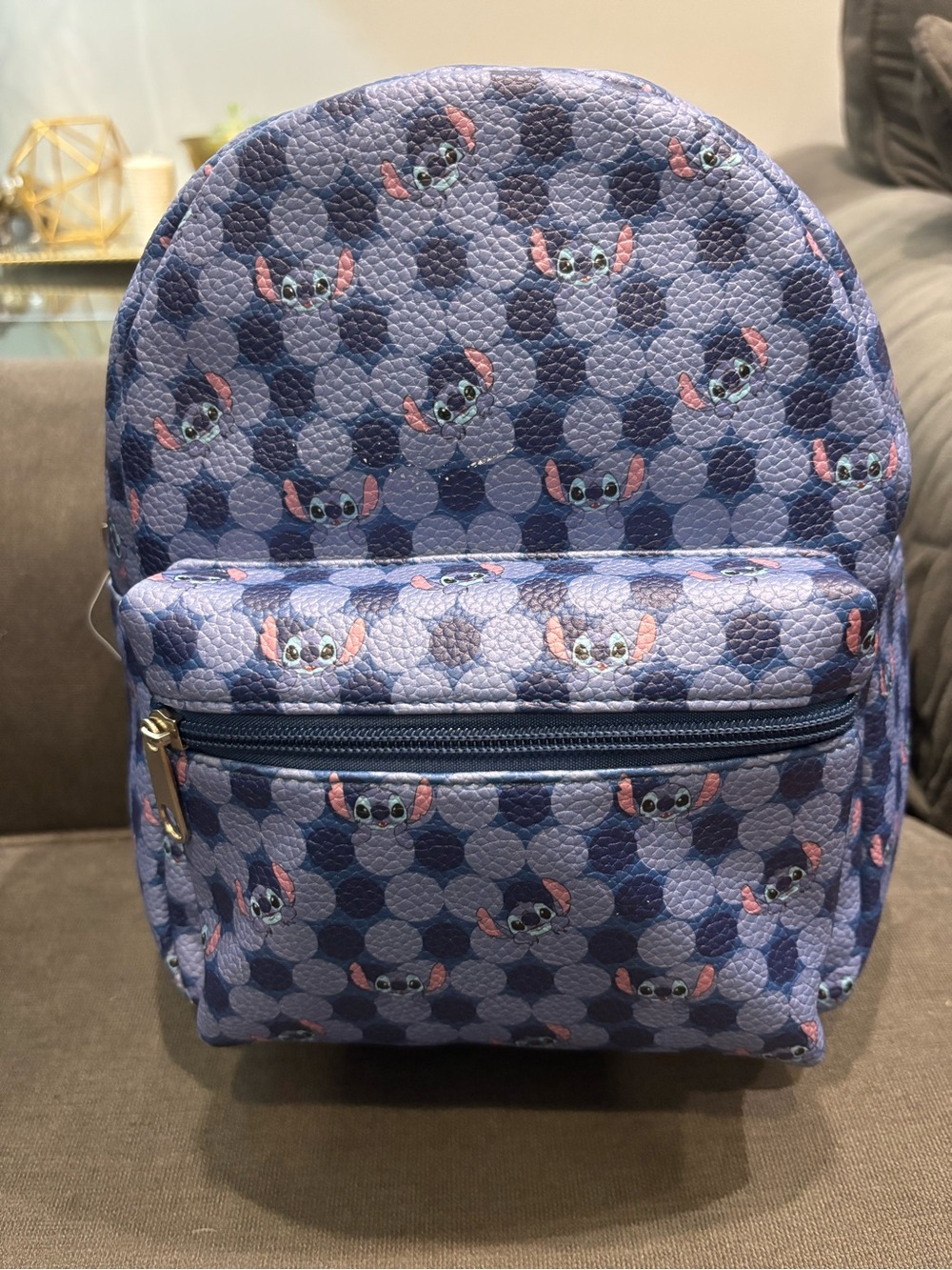 Kids Blue Stitch Pattern Mini Backpack